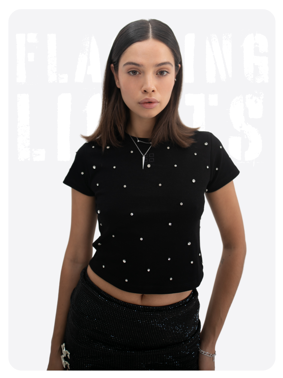 CROPPED T-SHIRT WITH BEADED EMBELLISHMENTS IN BLACK – DESTANTS CROPPED T-SHIRT WITH BEADED EMBELLISHMENTS IN BLACK – DESTANTS