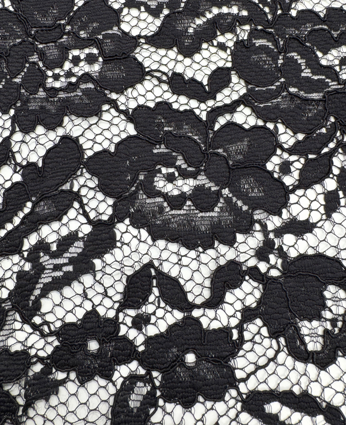 GUIPUR LACE PONCHO BLOUSE IN BLACK