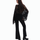 GUIPUR LACE PONCHO BLOUSE IN BLACK