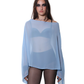 SHEER PONCHO BLOUSE IN SKY BLUE