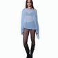 SHEER PONCHO BLOUSE IN SKY BLUE