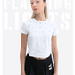 Flashing lights crop top - white