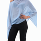 SHEER PONCHO BLOUSE IN SKY BLUE