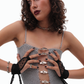 BLACK DOTTED TULLE GLOVES