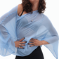 SHEER PONCHO BLOUSE IN SKY BLUE