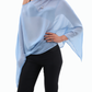 SHEER PONCHO BLOUSE IN SKY BLUE