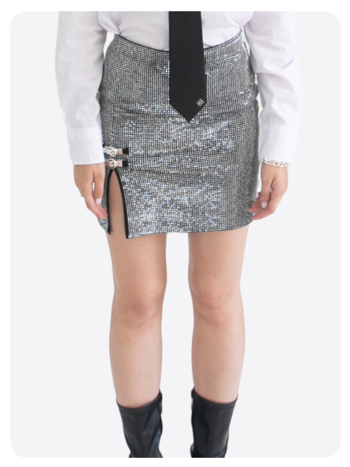 BUSINESS SKIRT - SILVER