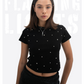 Flashing Lights crop top - black