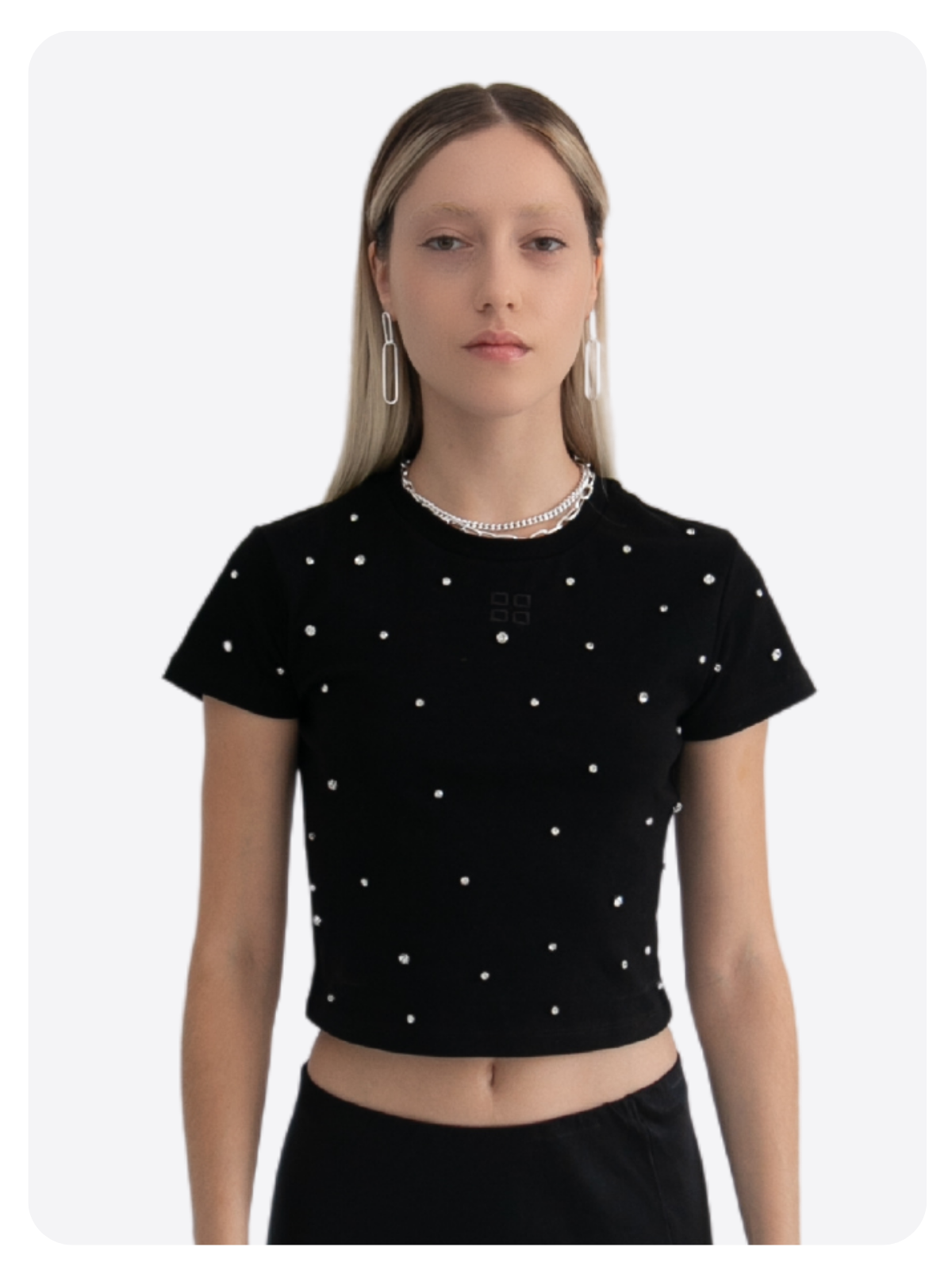 Flashing Lights crop top - black