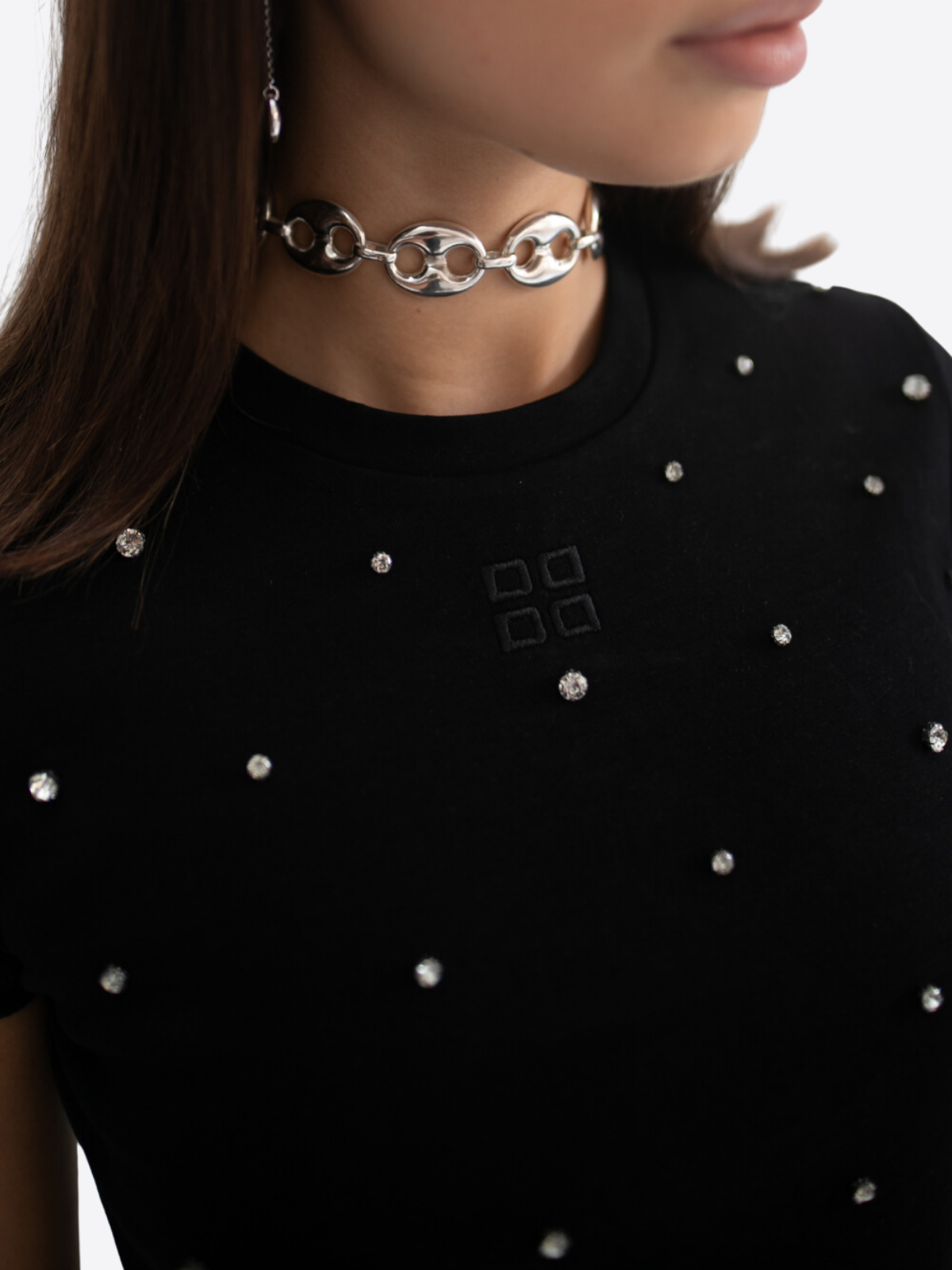 FLASHING LIGHTS CROP TOP - BLACK