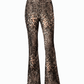 FLARED TAILORED TROUSERS IN LEOPARD MOTIF