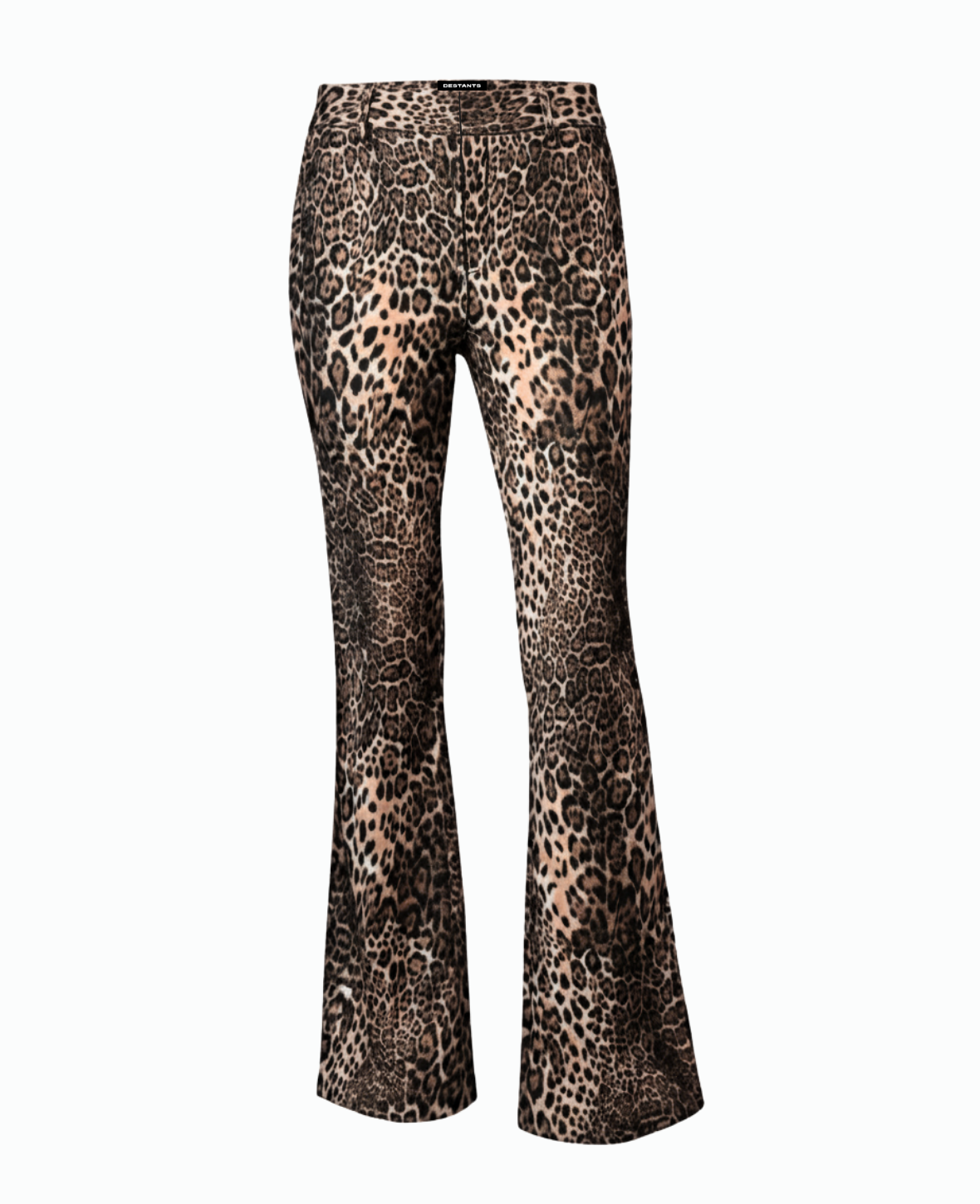 FLARED TAILORED TROUSERS IN LEOPARD MOTIF