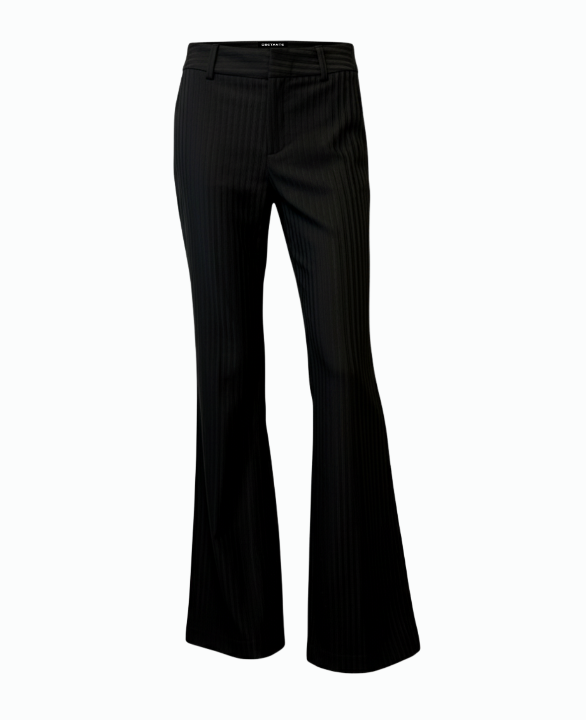 FLARED TAILORED TROUSERS IN BLACK STRIPES
