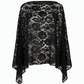 GUIPUR LACE PONCHO BLOUSE IN BLACK