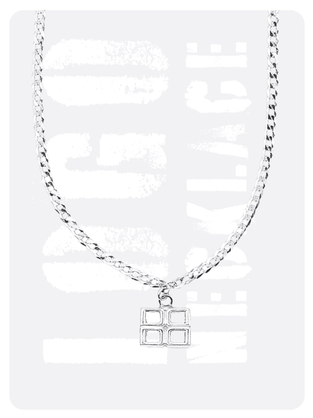 4D CHARM LOGO NECKLACE